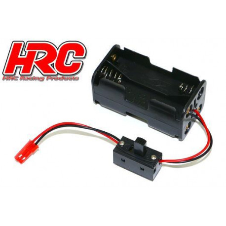 HRC Racing Batteriehalterung AA 4 Zellen Square mit BEC Stecker und Schalter