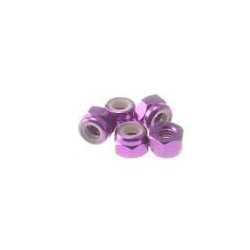Hiro Seiko 3mm Alloy Nylon Nut [Purple] ( 5 pcs)